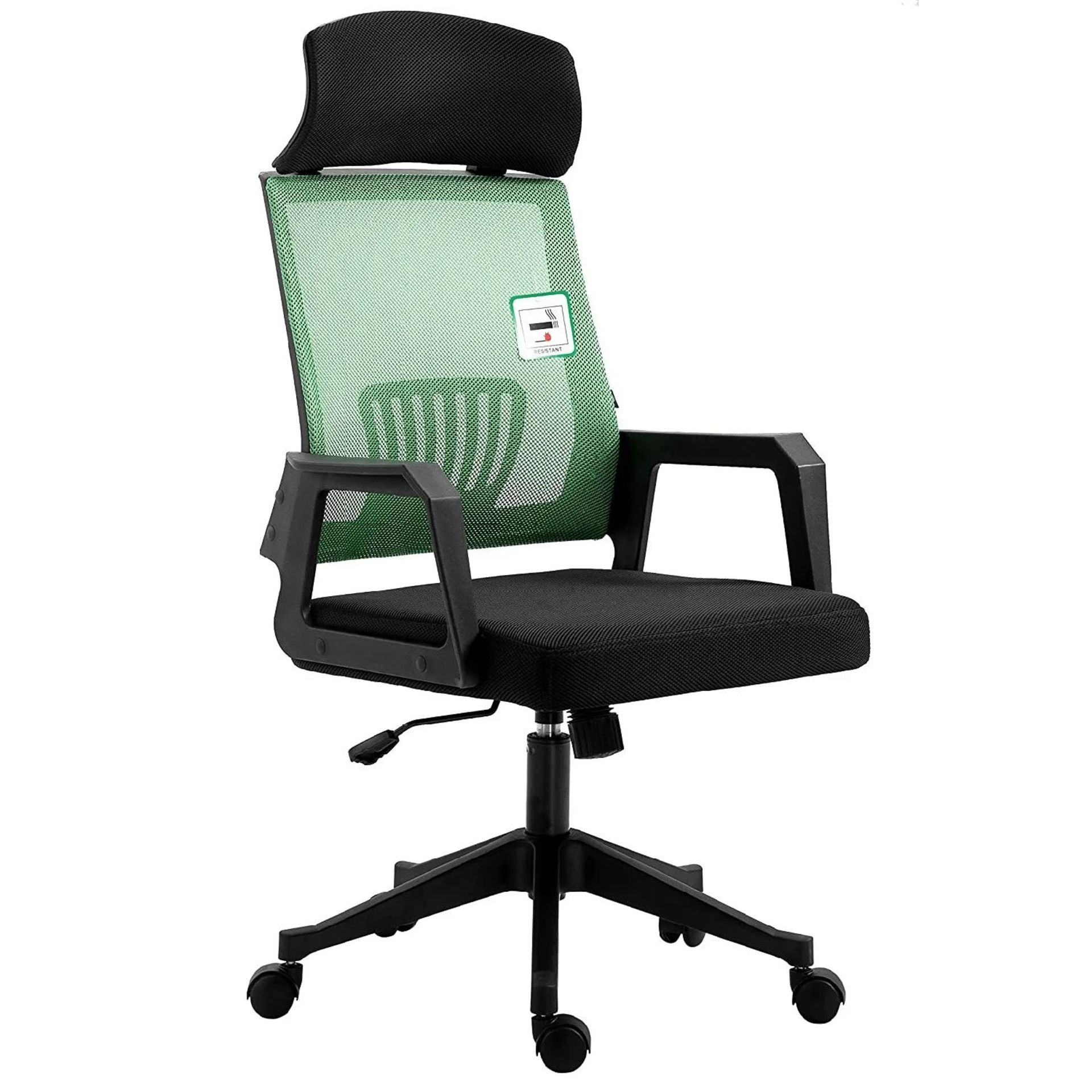 Beni Mesh Office Chair with Headrest in Green. - R14.