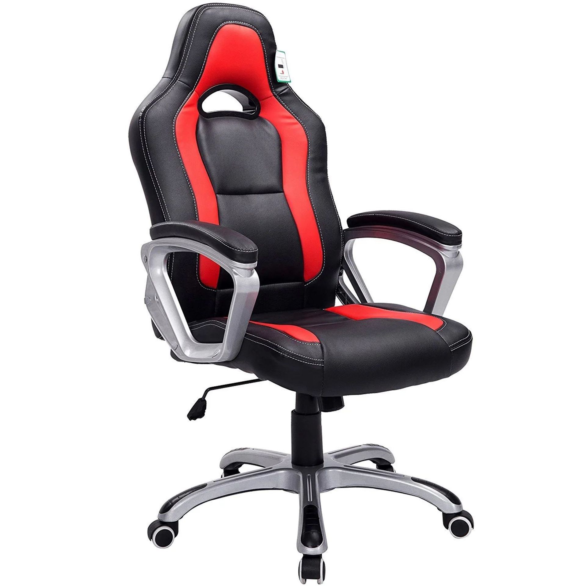 DaAls Gaming Chair Racing Sport Style Swivel Office Chair in Black & Red. - R14. RRP £149.00.