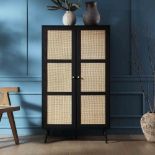 Frances Woven Rattan Compact Double Wardrobe, Black. -R14. RRP £379.99. Crafted from wood and