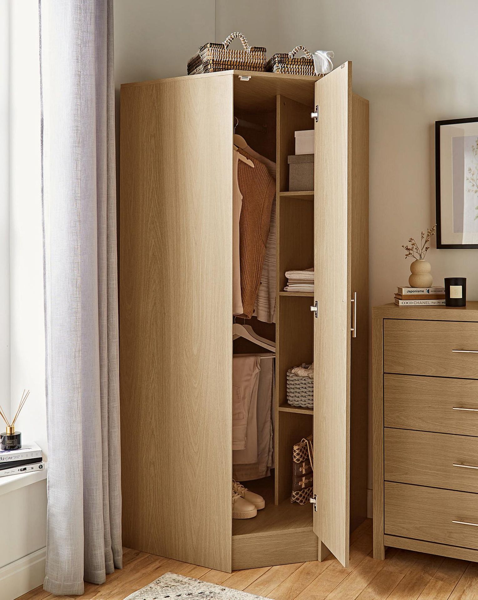 NEW & BOXED DAKOTA Corner Wardrobe. OAK EFFECT. RRP £269 EACH. Part of At Home Collection, the - Image 4 of 4