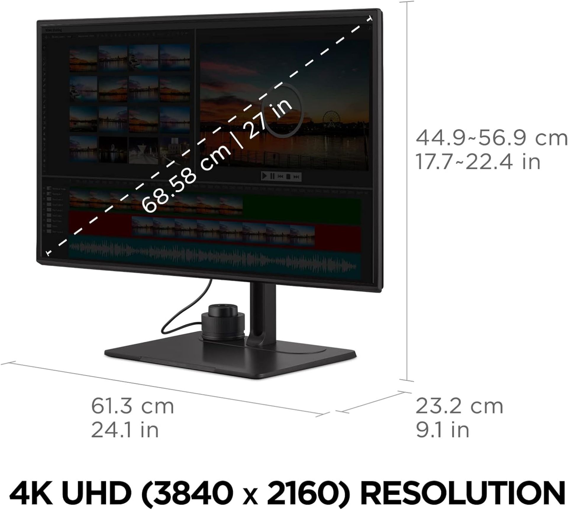 BRAND NEW FACTORY SEALED VIEWSONIC VP2786-4K ColorPro 27-inch IPS 4K UHD Monitor. RRP £1028. (PCK4). - Bild 3 aus 7