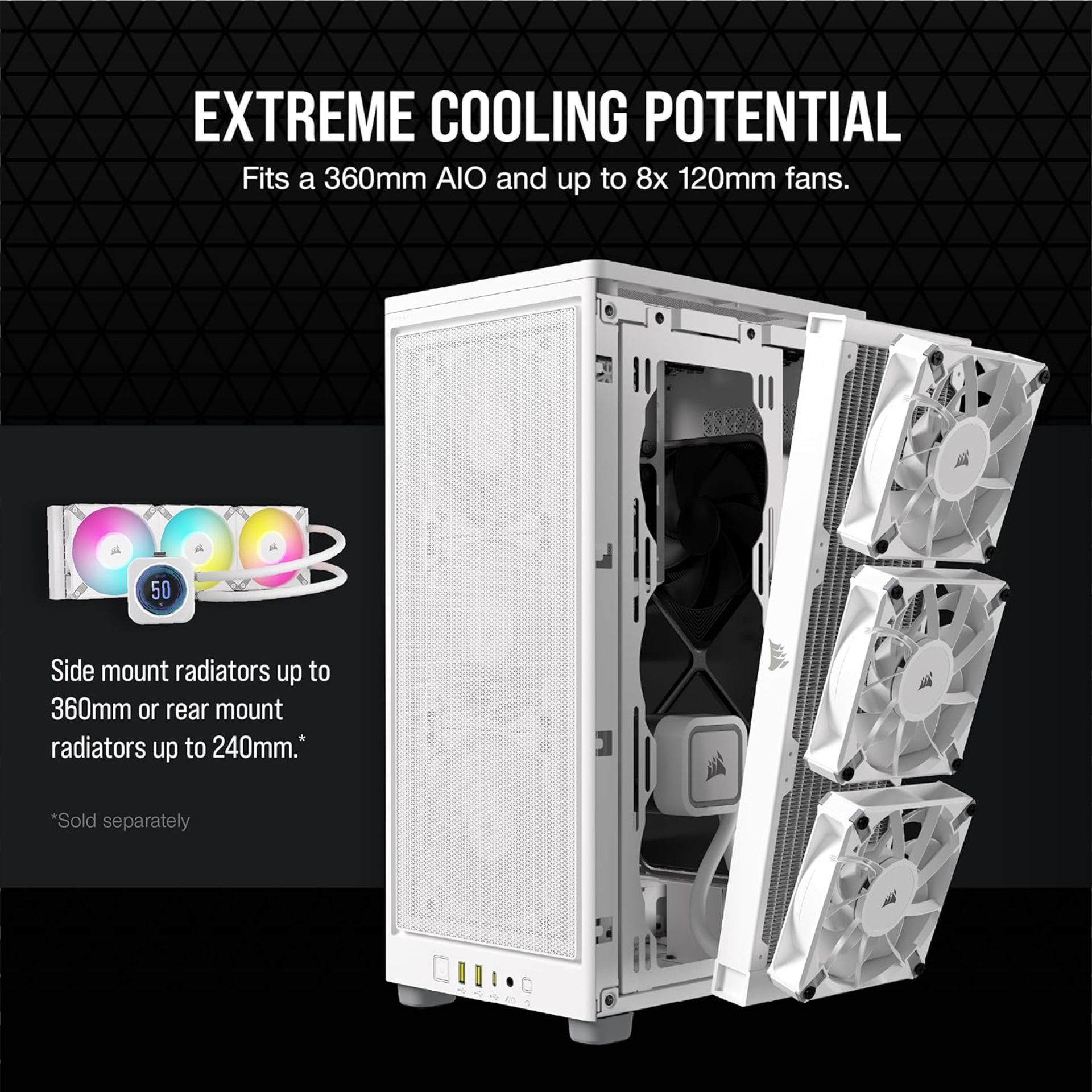 NEW & BOXED CORSAIR 2000D Airflow Mini-ITX PC Case - WHITE. RRP £99.99. (R15R). A Fitting Choice: - Image 5 of 8