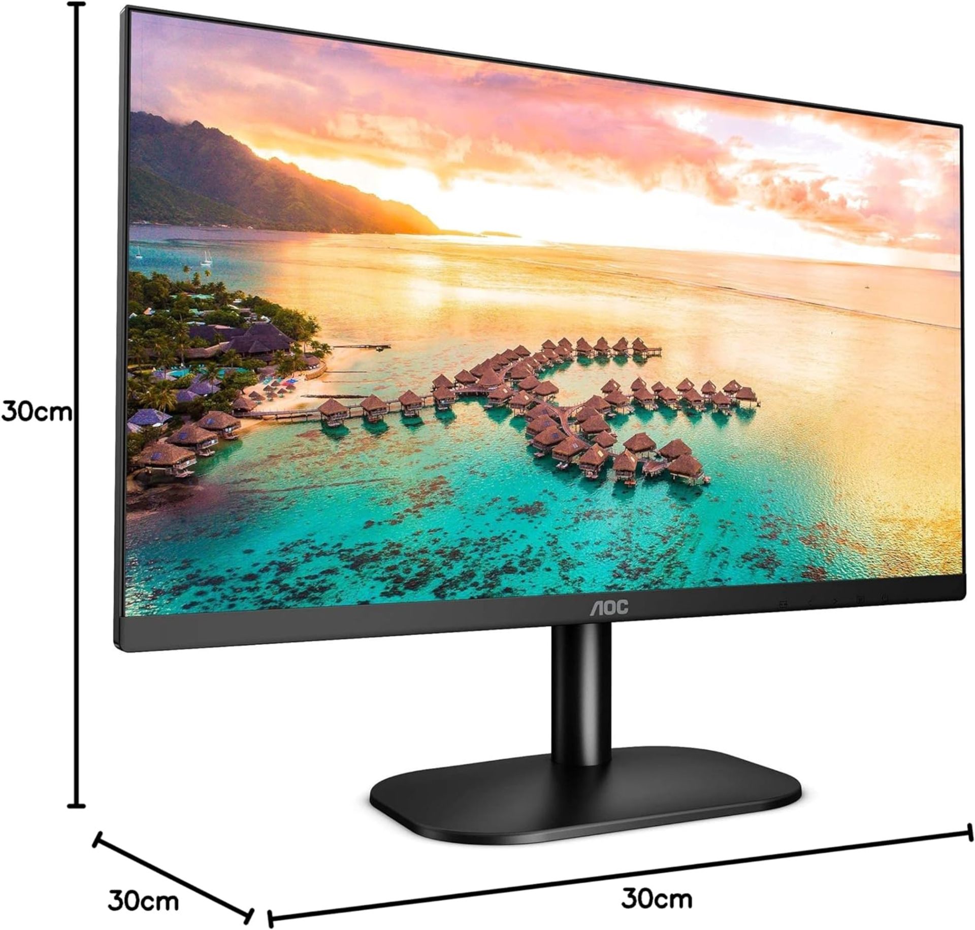 (GRADE A) AOC 24B2XH/EU 24 Inch FHD 75HZ Monitor. RRP £99.99. (R8R). Besides looking modern and - Image 2 of 2
