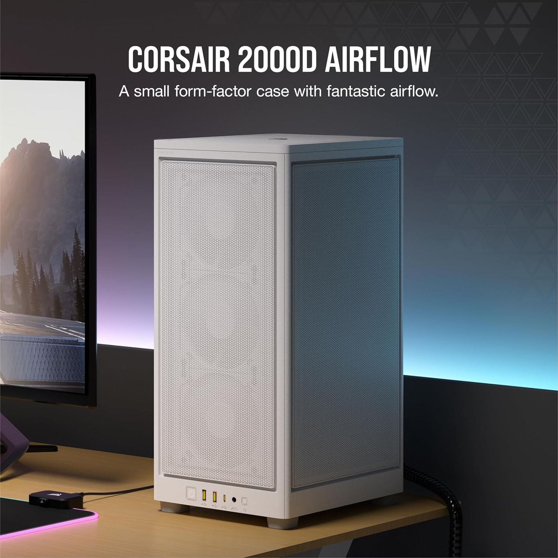 NEW & BOXED CORSAIR 2000D Airflow Mini-ITX PC Case - WHITE. RRP £99.99. (R15R). A Fitting Choice: - Image 2 of 8