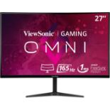 (GRADE A) VIEWSONIC VX2718-2KPC-mhd 27” 165Hz QHD Curved Gaming Monitor. RRP £207. (R8R). With an