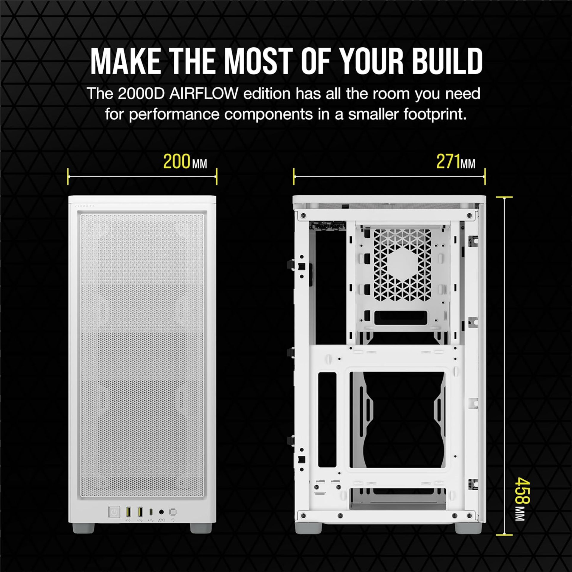 NEW & BOXED CORSAIR 2000D Airflow Mini-ITX PC Case - WHITE. RRP £99.99. (R15R). A Fitting Choice: - Image 7 of 8