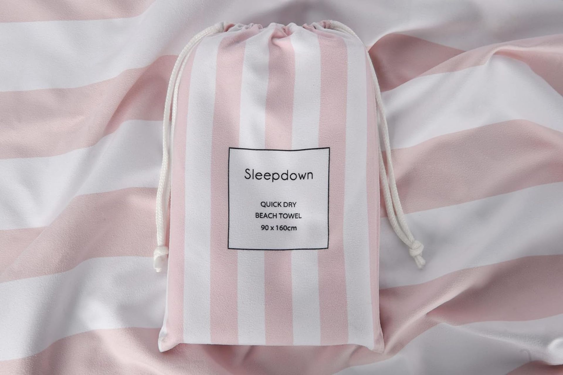 11x NEW & PACKAGED SLEEPDOWN Quick Dry Beach Towel 90 x 160cm With Carry Pouch - BLUSH. RRP £21.99 - Image 2 of 2