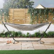2 Person Striped Cotton Hammock with Stand - ER29