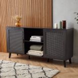 Barton Black Rattan Sideboard - ER29