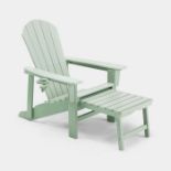 Green Garden Chair with Footstool - ER28