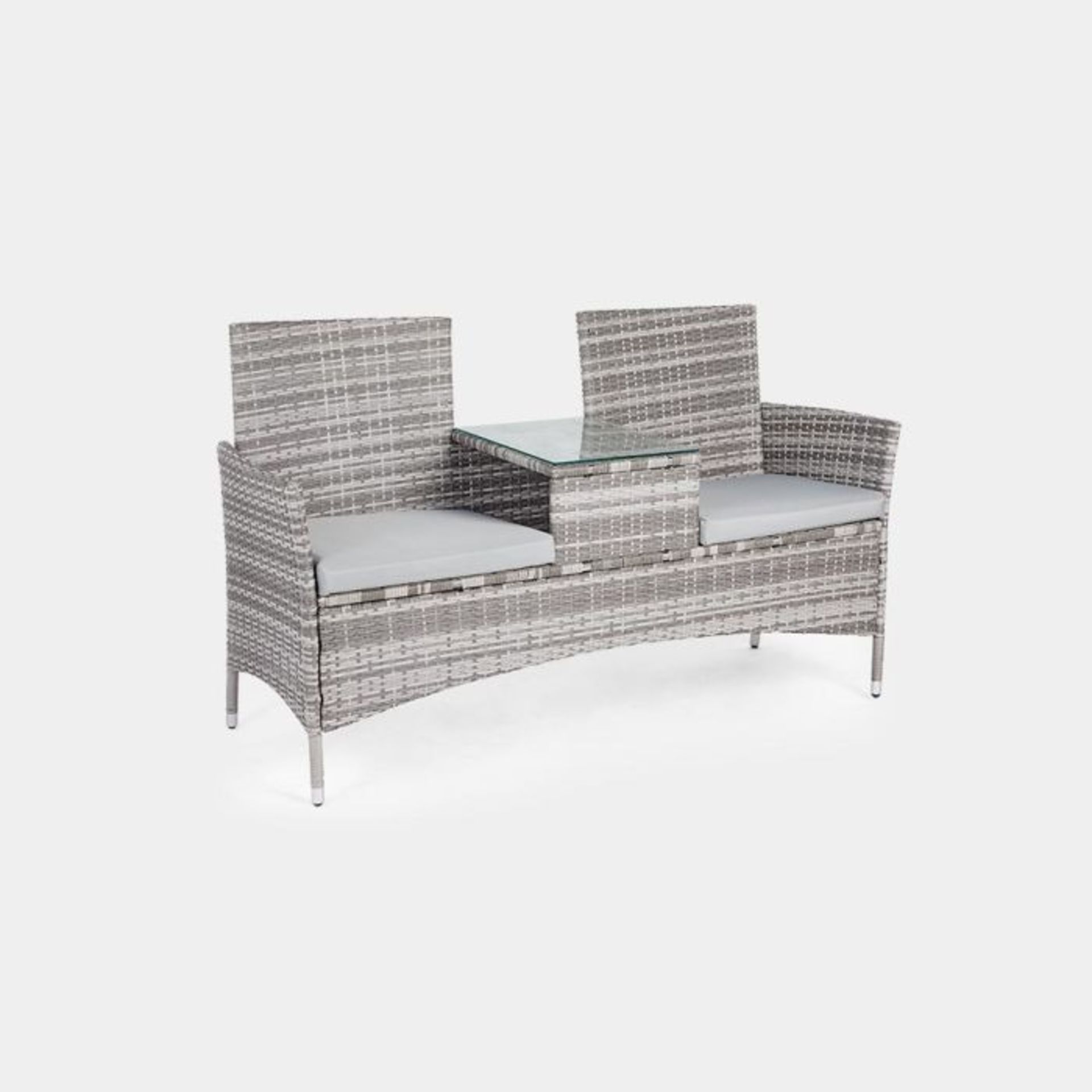 Grey Rattan Garden Loveseat- ER30