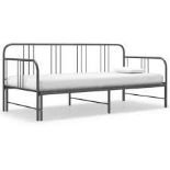 vidaXL Pull-out Sofa Bed Frame Grey Metal 90x200 cm. - R14.6.