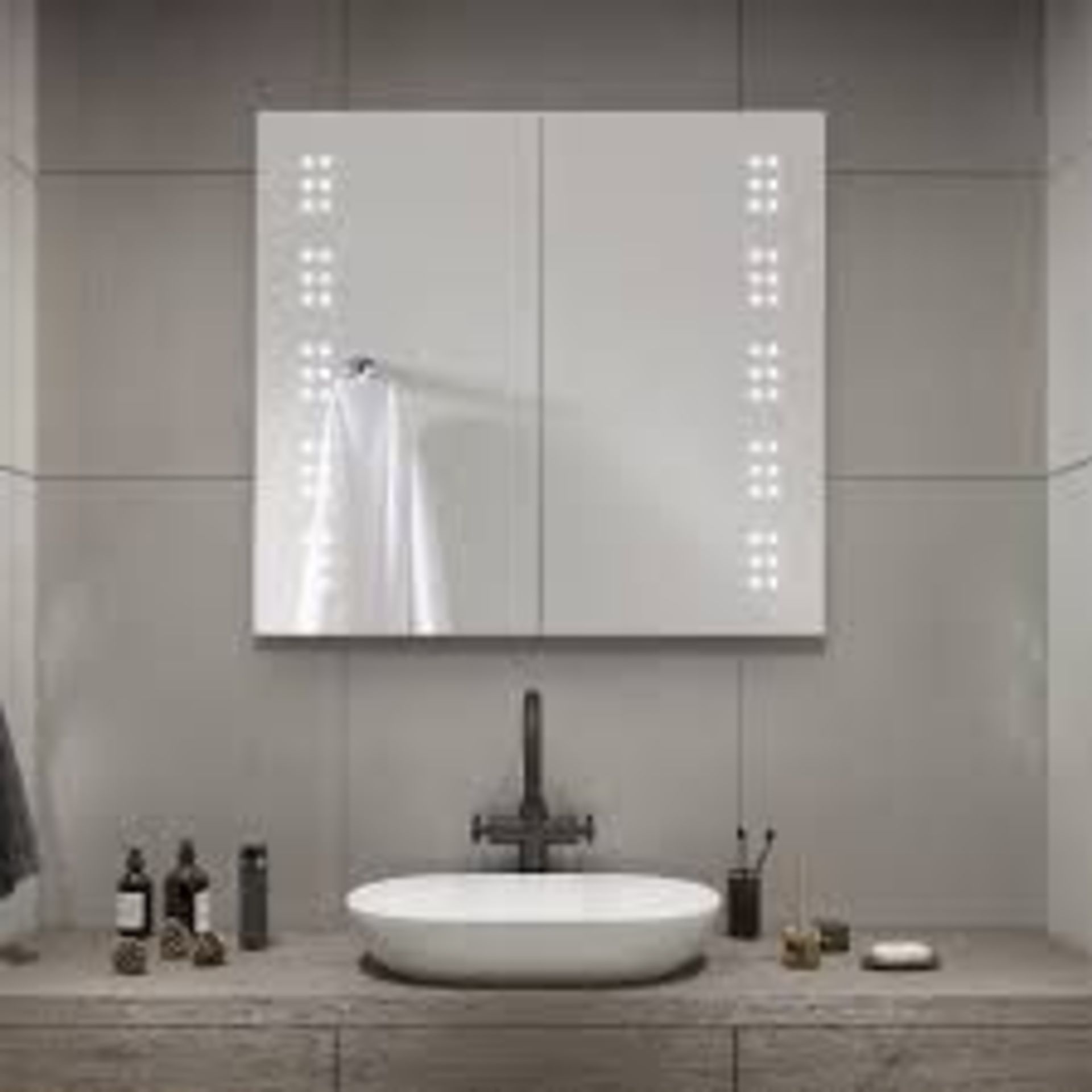 Frameless Double Door LED Bathroom Mirror Cabinet. - R14.13.