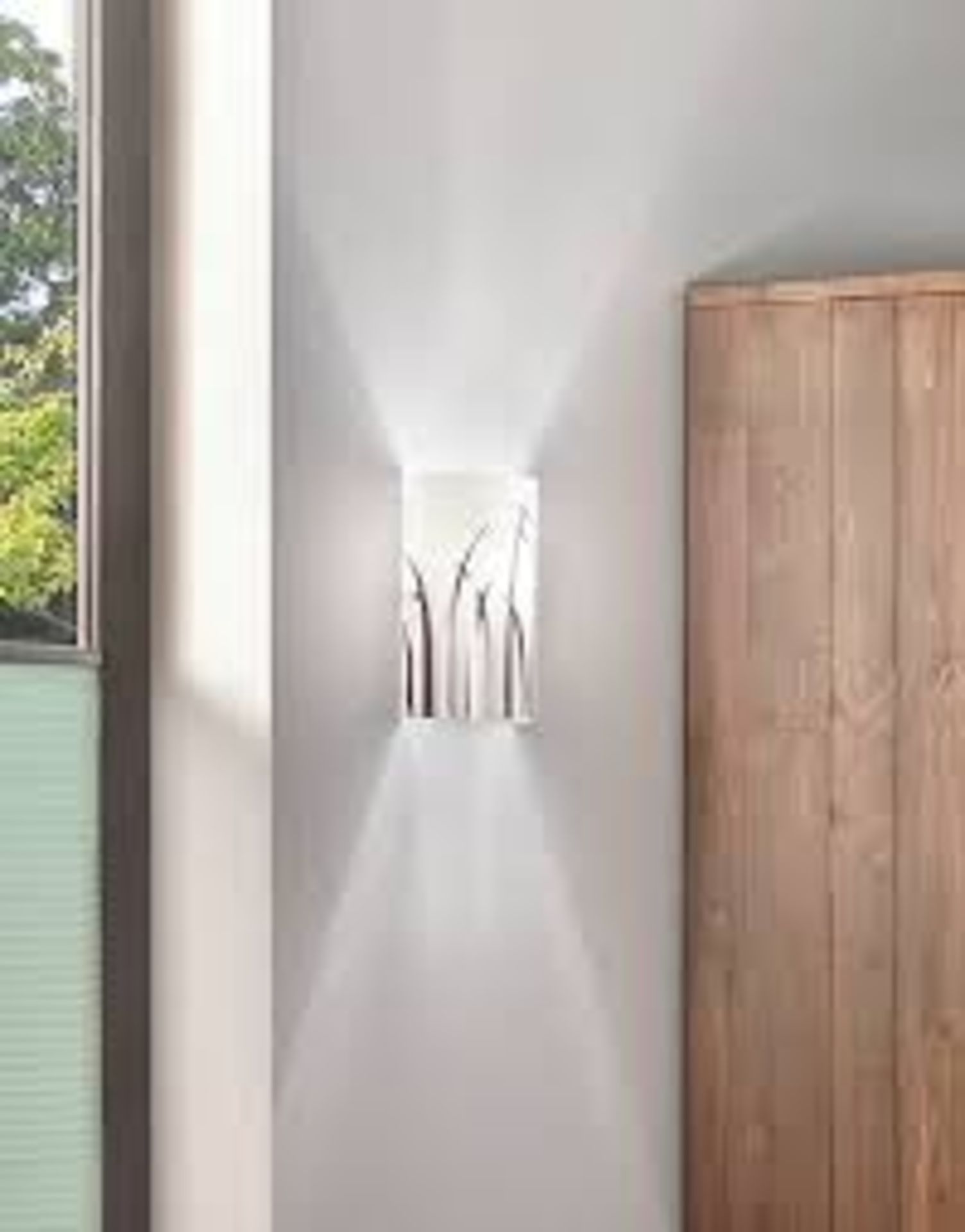 EGLO Rivato White And Chrome Glass And Metal Curved Wall Light - R13a.10.