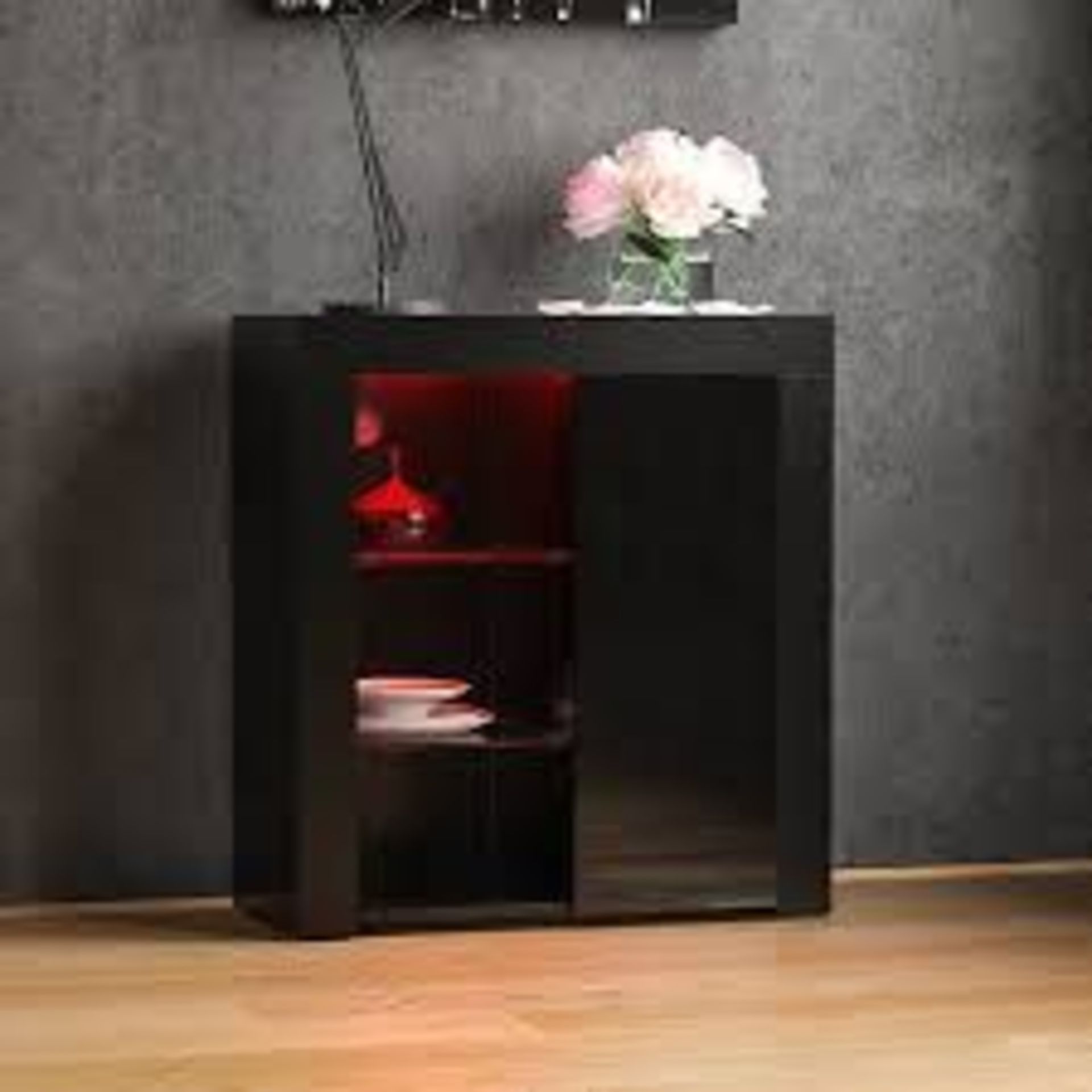 Vida Designs Azura Black 1 Door LED Sideboard Storage Cabinet. - R14.7.