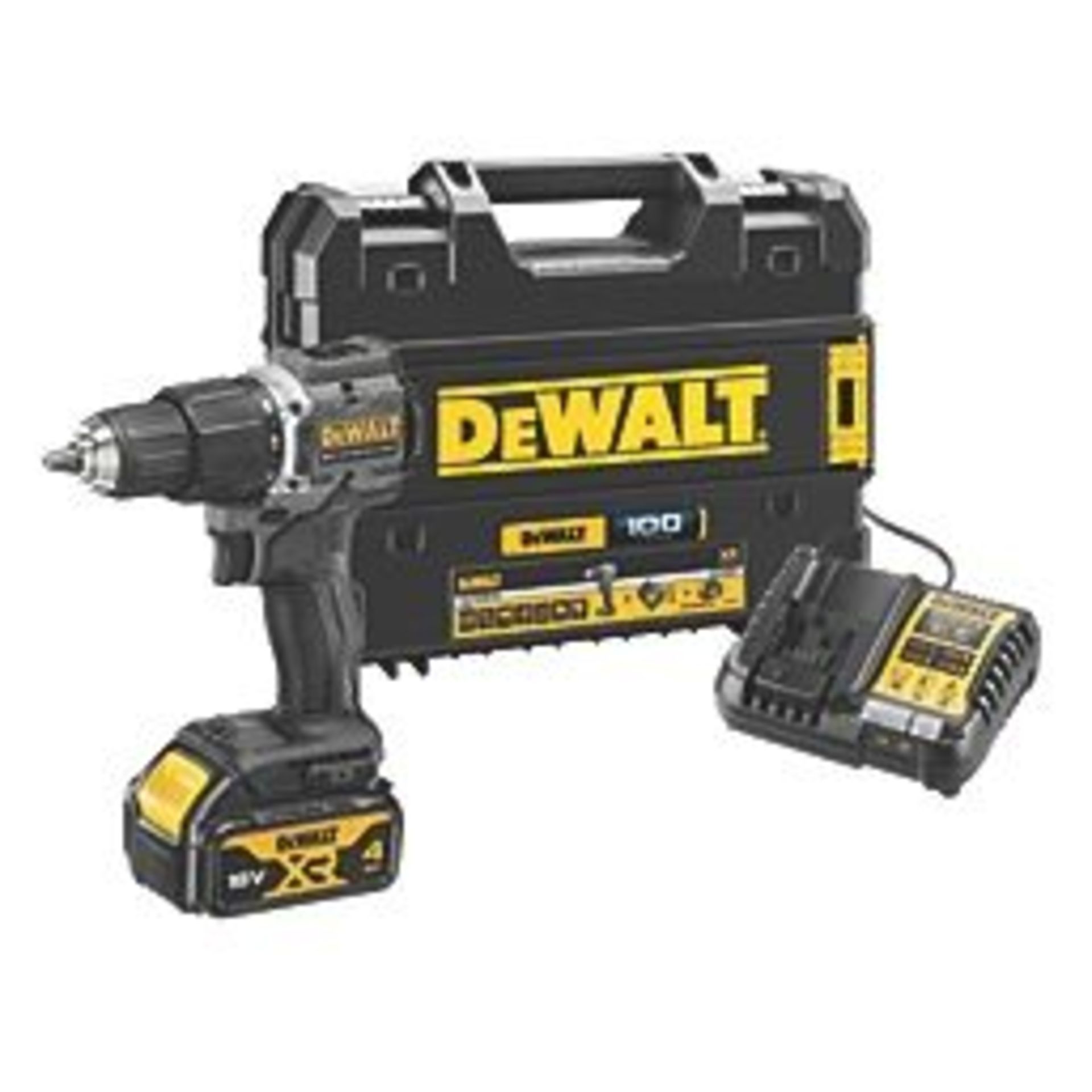 DEWALT 100 YEAR DCD100M1T-GB 18V 1 X 4AH LI-ION XR BRUSHLESS CORDLESS COMBI DRILL. - R14.9.