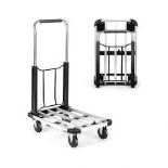 4 Wheels Aluminum Rolling Dolly Flatbed Cart with Extendable Base. -R13a.4.