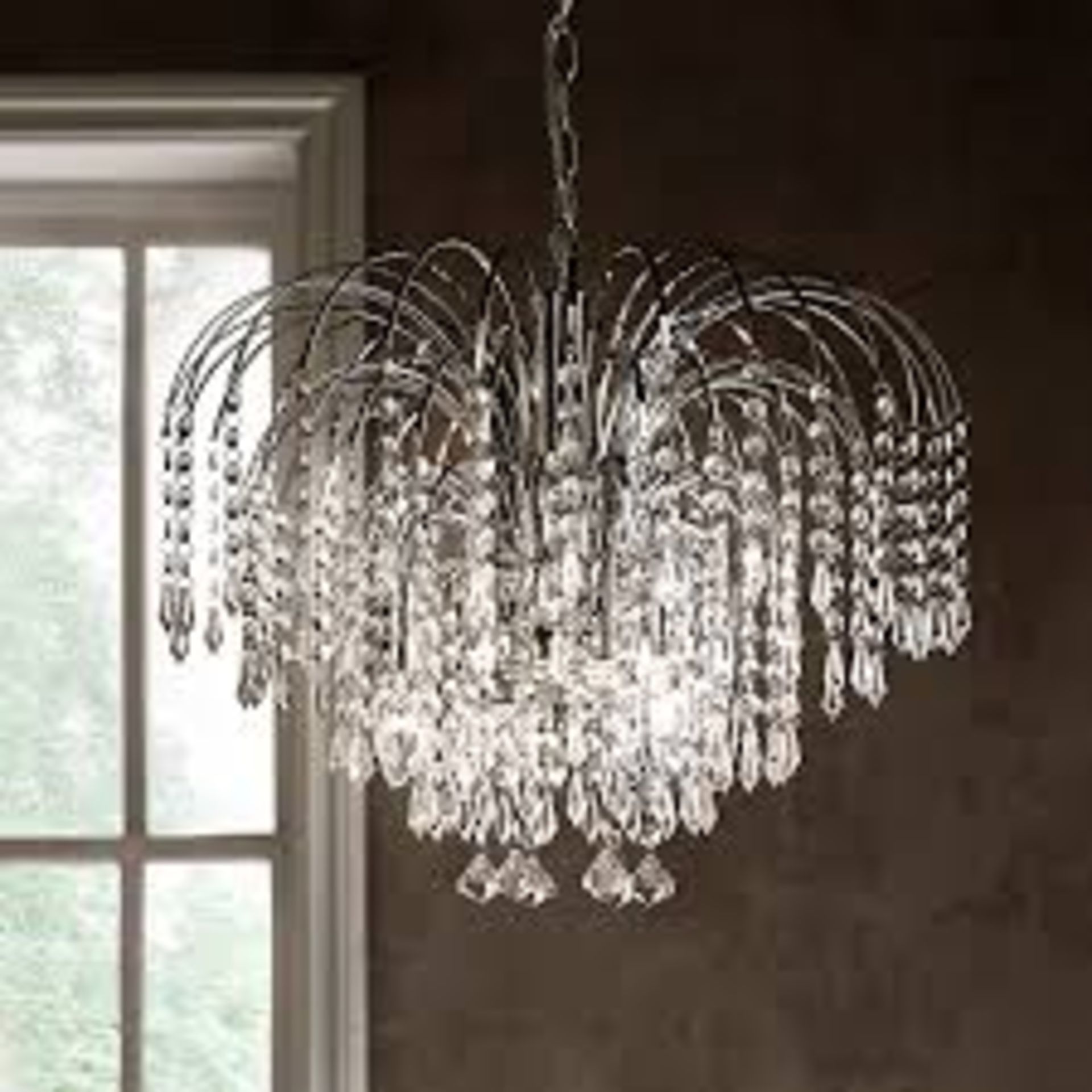 Sorrento 4 Light Chrome Clear Ceiling Light Chandelie Pendant. - R13a.9.