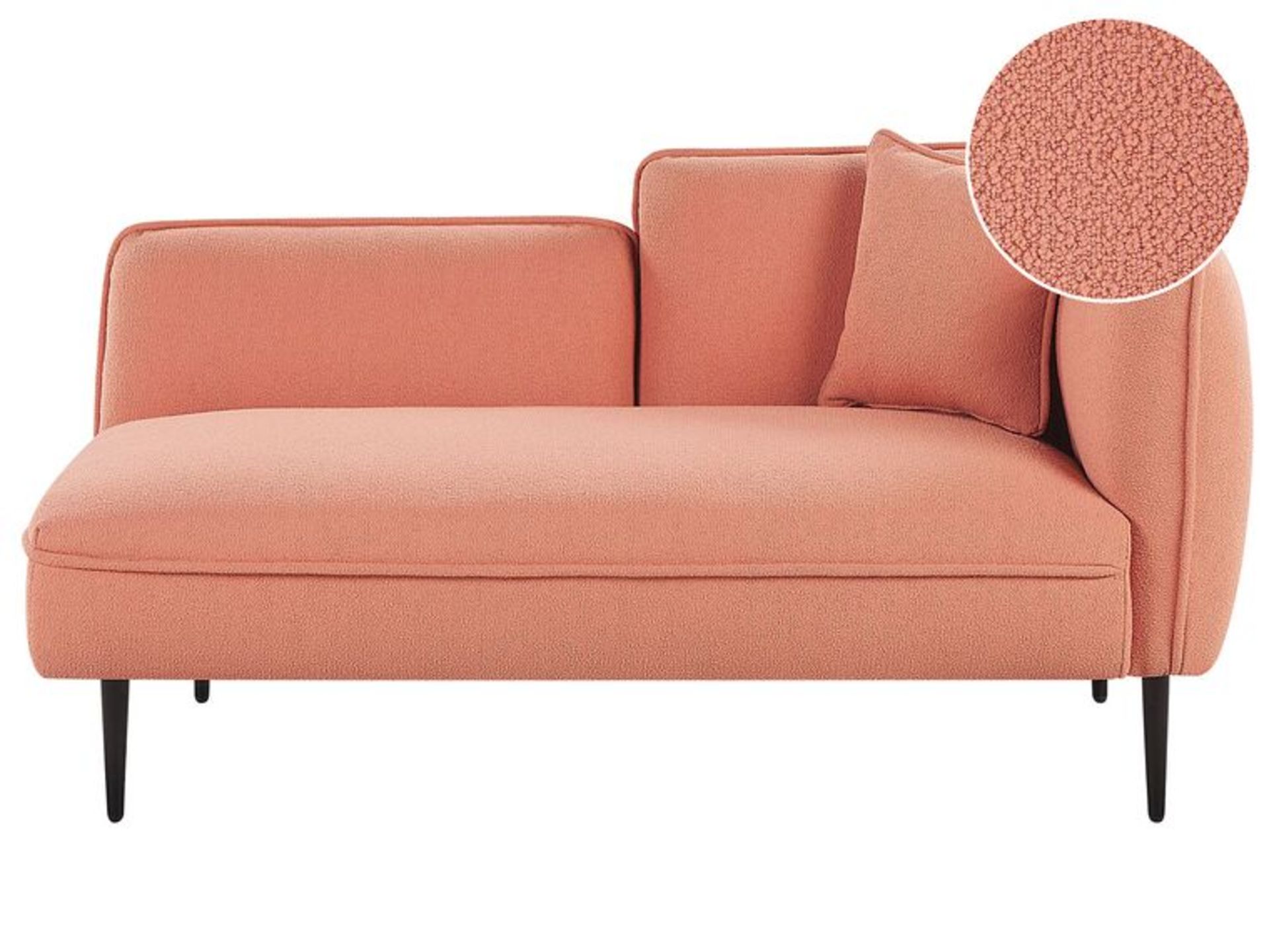 Chevannes Right Hand Boucle Chaise Lounge Peach Pink. - R14.1. - RRP £649.00. T - Image 2 of 2