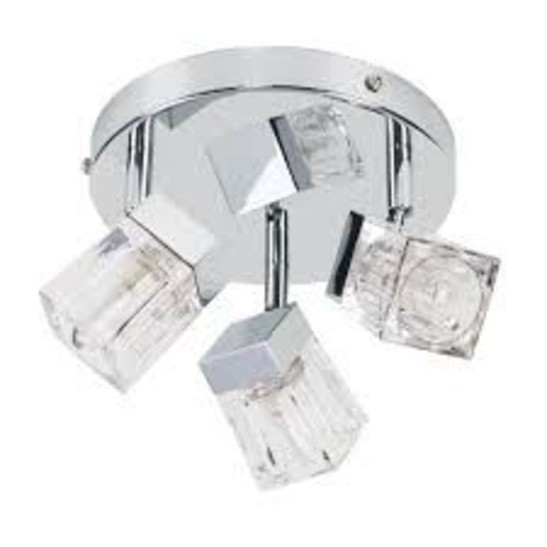 Ritz Ice Cube 3 Way Silver Bathroom Ceiling Bar Spotlight. - R14.17.