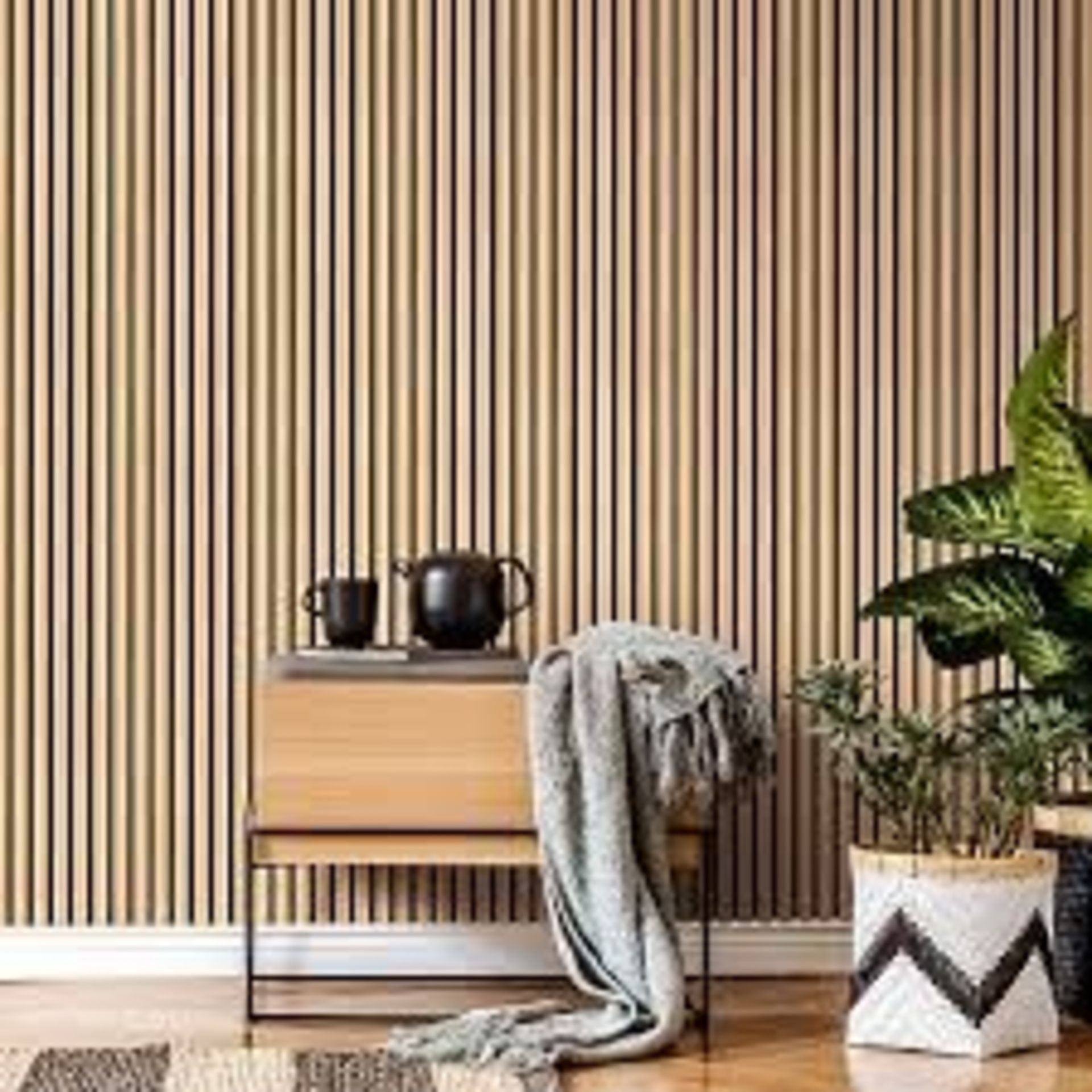 Acupanel Contemporary Oak Acoustic Wood Slat Wall Panel. - R14.6.