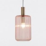First Choice Lighting Walpole Blush Gold Pink Glass Ceiling Pendant Light. - R14.17.