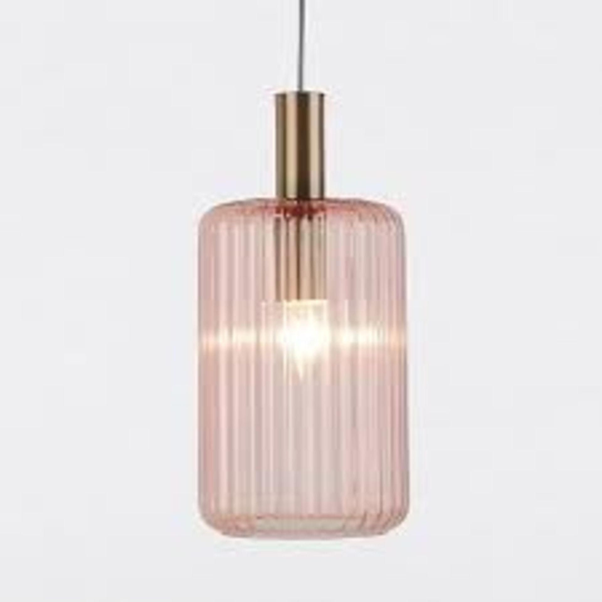 First Choice Lighting Walpole Blush Gold Pink Glass Ceiling Pendant Light. - R14.17.