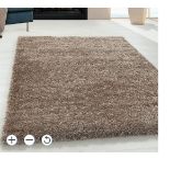 Abaseen 160x230cm Taupe Cosy Shaggy Rug, Rectangular Extra Soft Touch 5cm Heavy Thick Pile, Modern