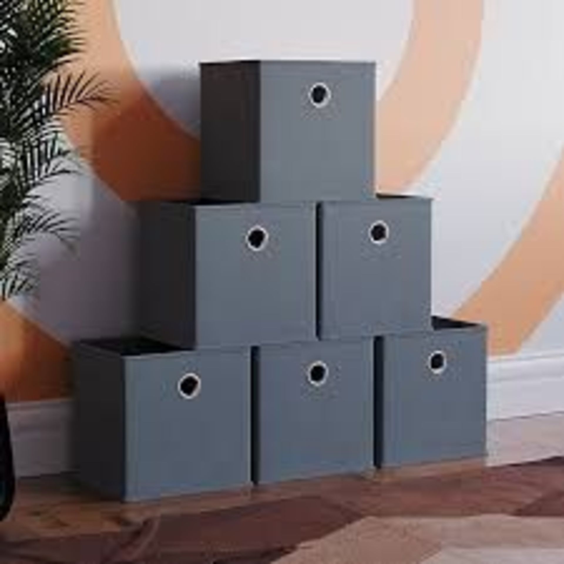Vida Designs Durham Grey Cube Foldable Storage Basket. - R14.5.