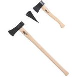FORGE STEEL WOOD SPLITTING SET 3 PIECES. - R14.14. Set comprising high-quality splitting axe for