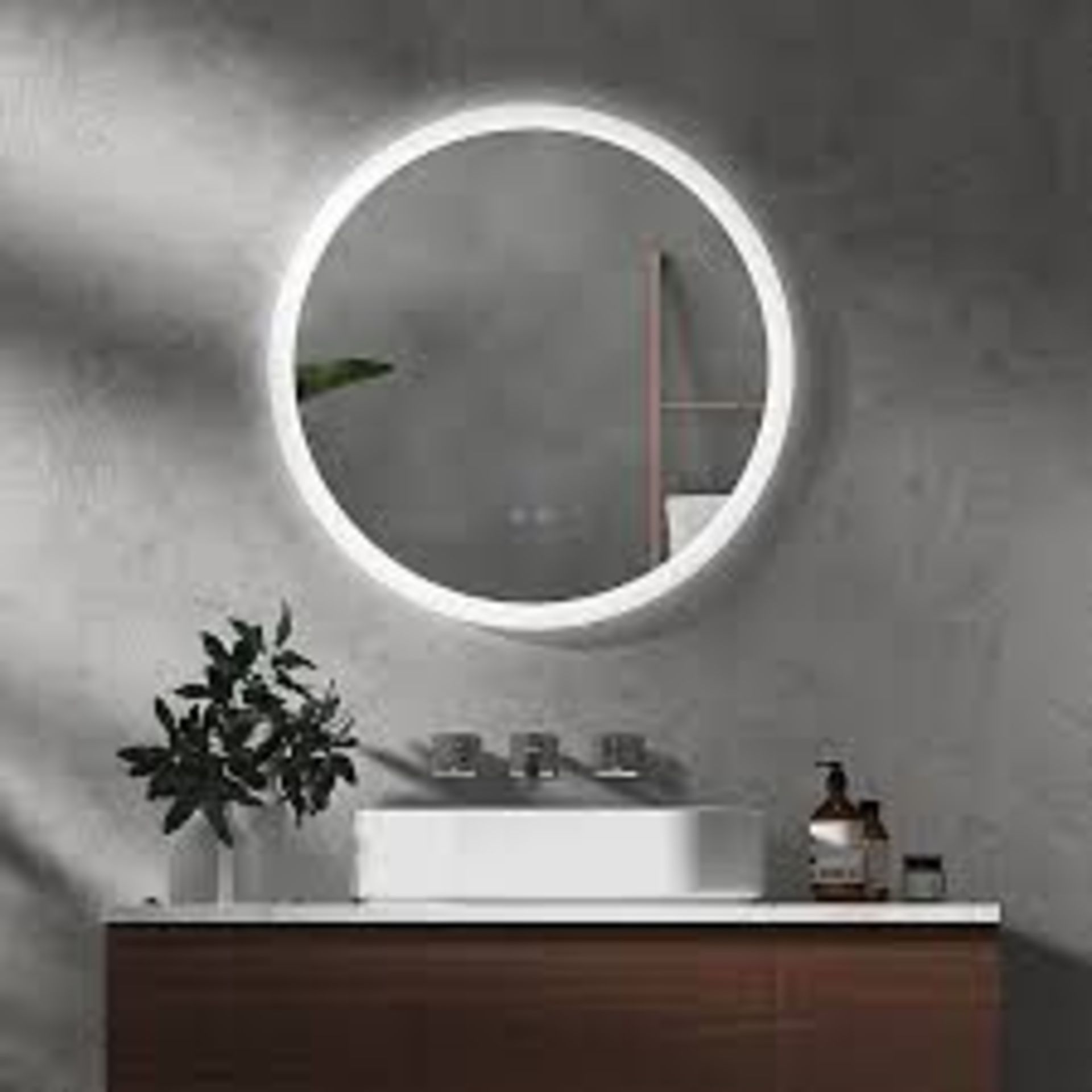 kleankin Illuminated Bathroom Mirror with LED Lights. - R14.11. Running a bright ring around