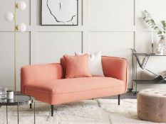 Chevannes Right Hand Boucle Chaise Lounge Peach Pink. - R14.1. - RRP £649.00. T