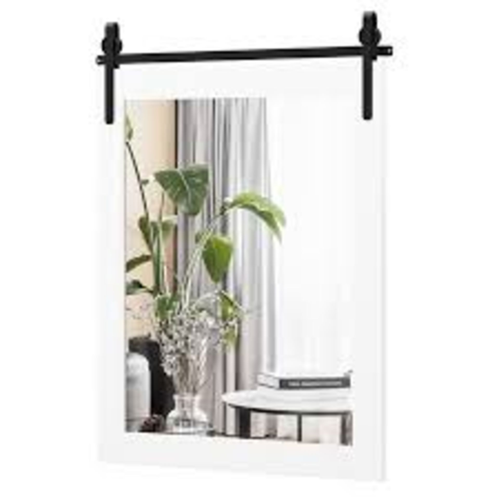 Costway 19458236 30 x 22 Inch Wall Mount Mirror with Wood Frame. - R13a.3.