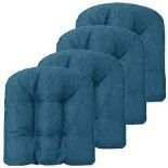 Set of 4 Tufted Seat Chair Cushions with Non-Slip Backing - ER53
