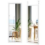 47.5-in x 14.5-in Rectangle White Framed Wall Mirror - ER53