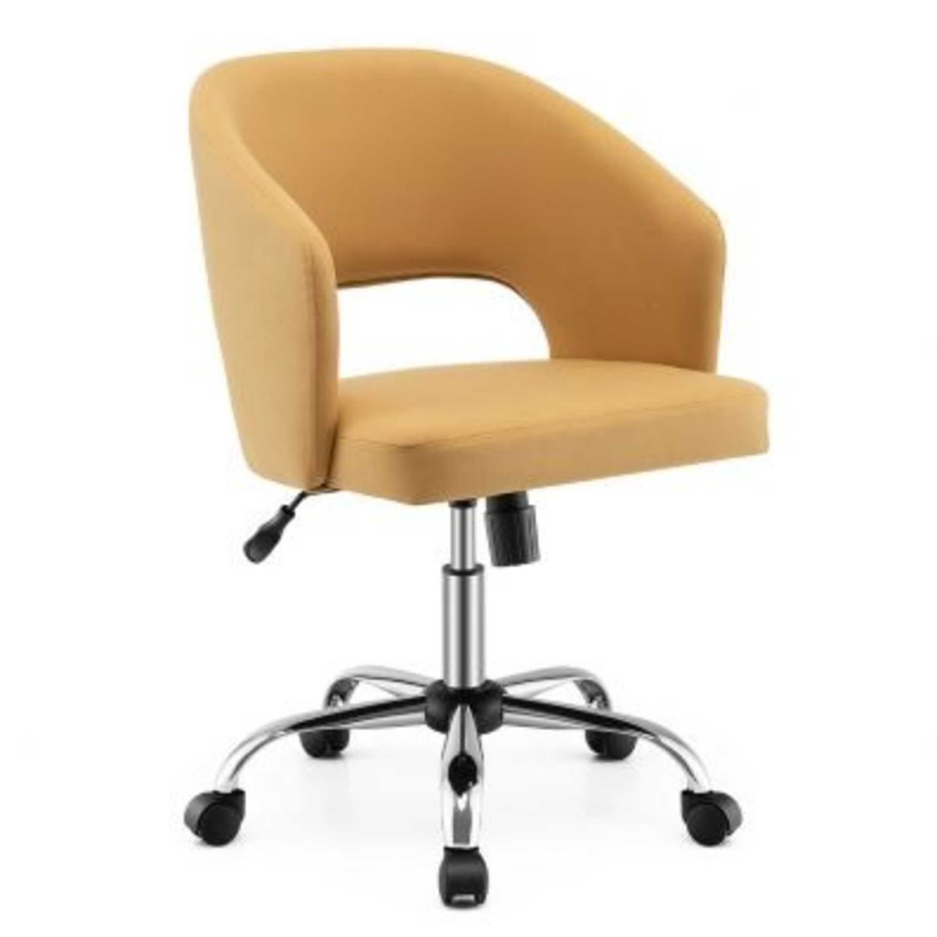 Height Adjustable Swivel Chair with 5 Universal Wheels and Metal Base - ER54