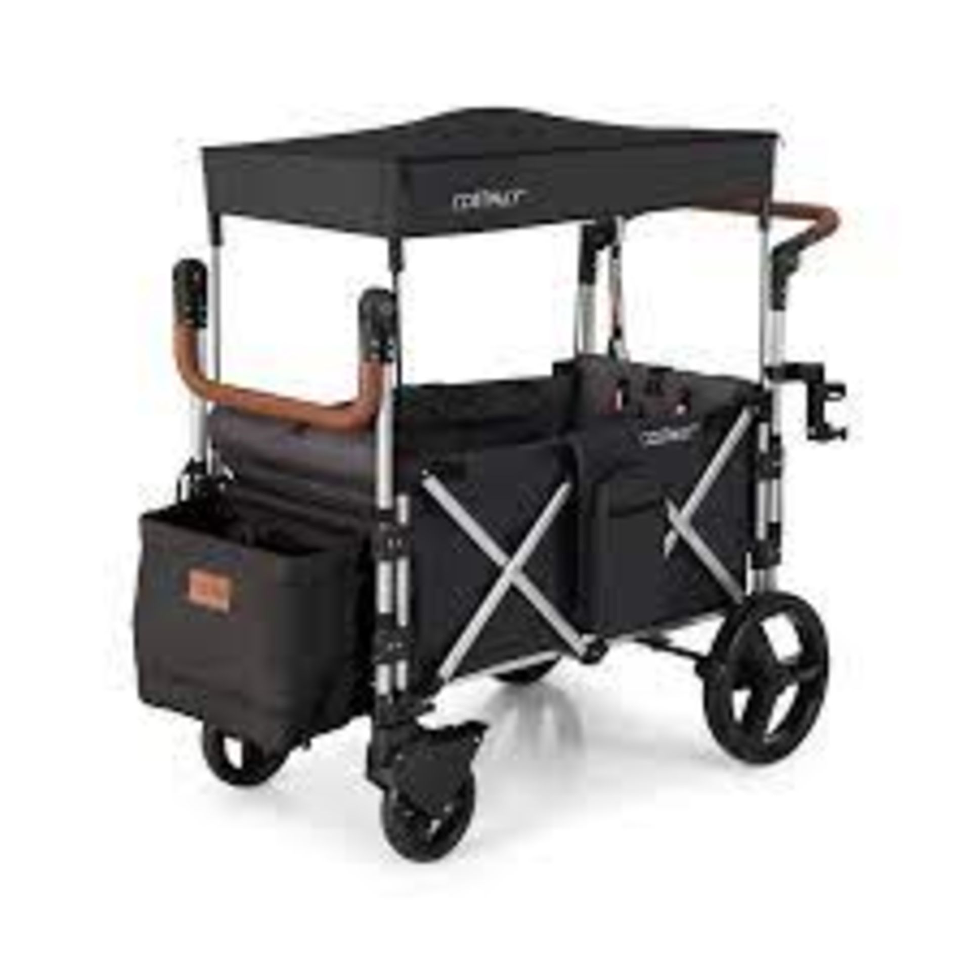Twin Baby Double Stroller Wagon Push Pull Stroller-Black - ER54