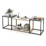 Coffee Table with Glass Doors Concrete Grey - ER54