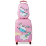 2 Pieces Kids Luggage Set with Spinner Wheels and Unicorn Graphic - ER53