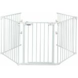 5 Panel Fireplace Fence Baby Pet Safety Gate Playpen Adjustable Room Divider - ER54