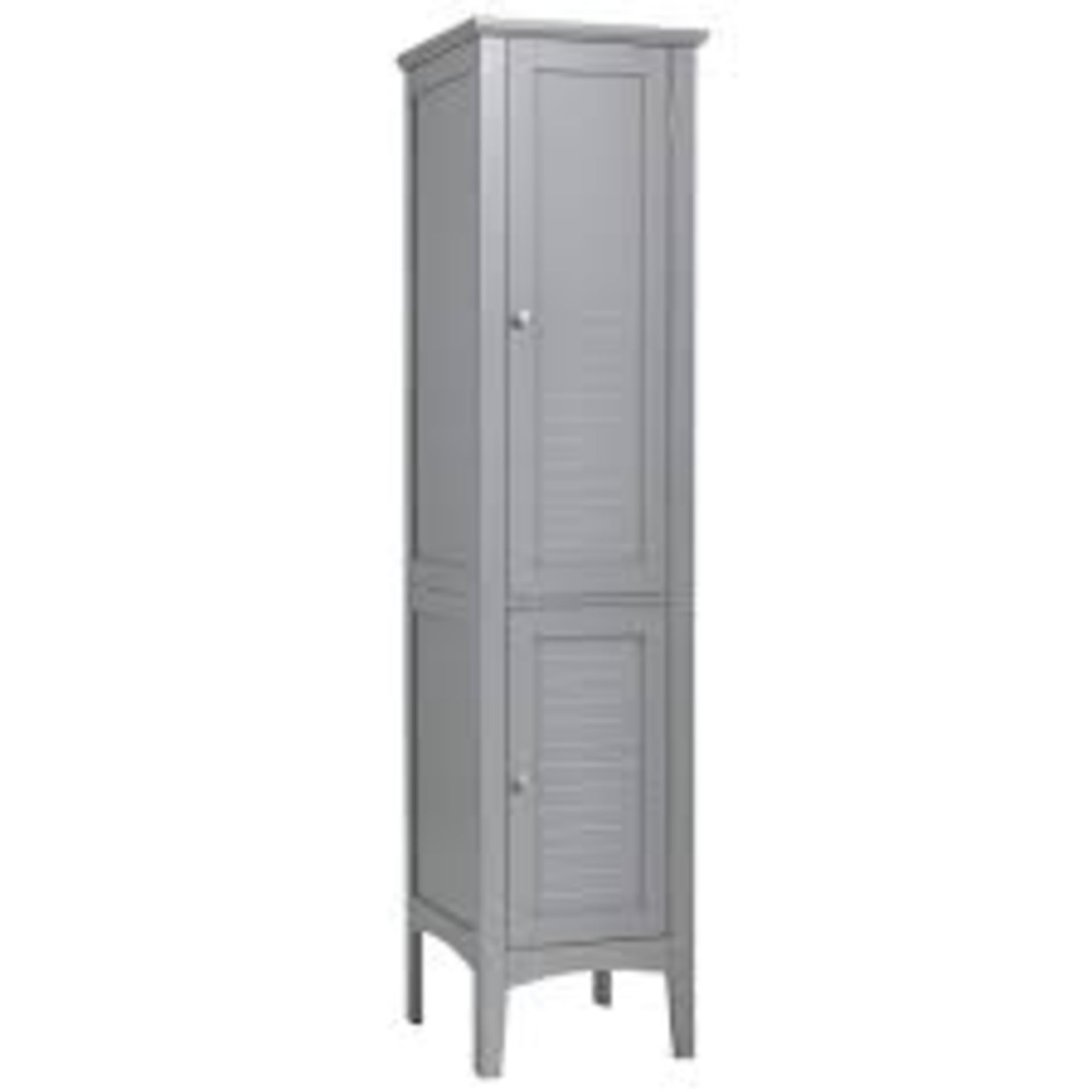 14.5 in. W x 14.5 in. D x 63 in. H Gray Wood Freestanding Linen Cabinet Bathroom Storage - ER53