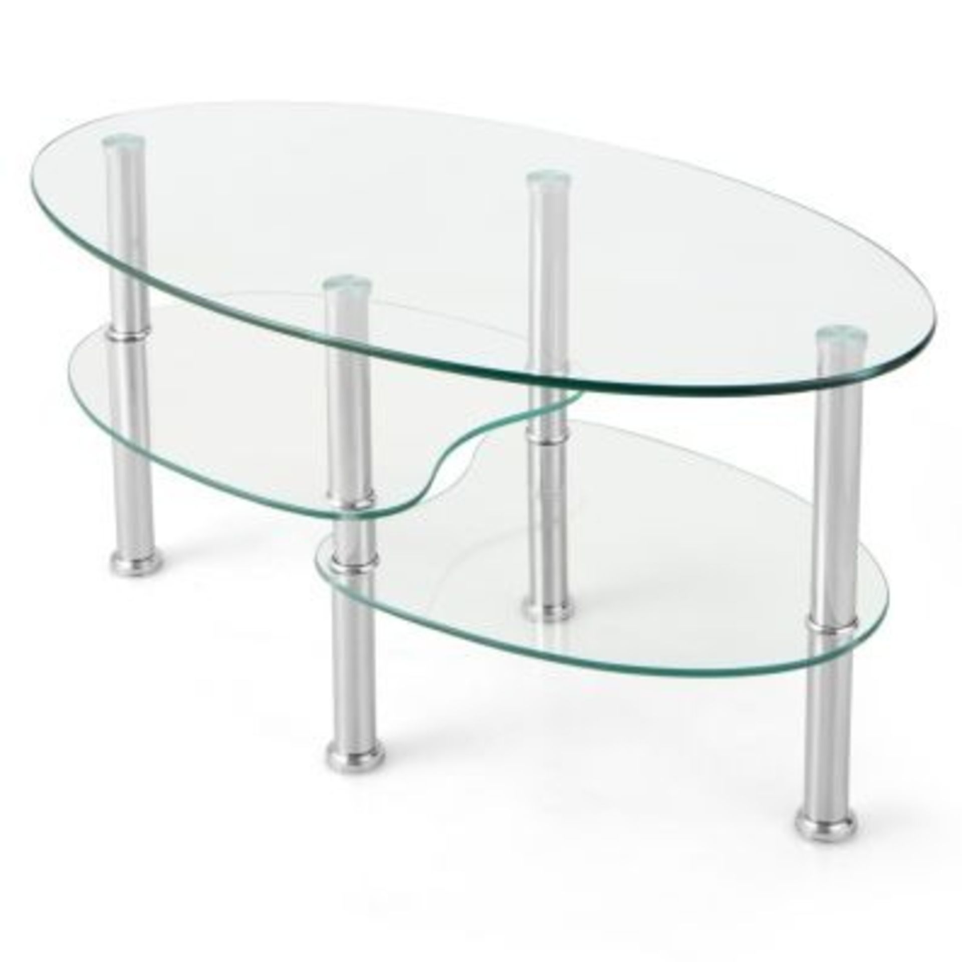 Oval Glass Coffee Table - ER54