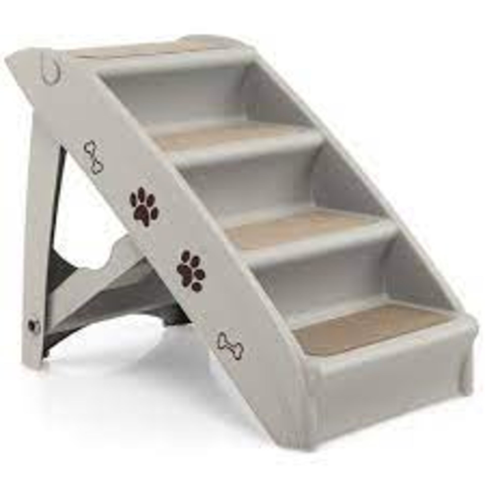 4 Steps Folding Pet Stairs With Safe Side Rail-Gray - ER53