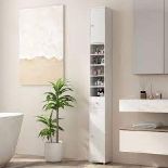 Slim Bathroom Tall Cabinet with 2 Doors & 1 Drawer & 5 Shelves - ER53