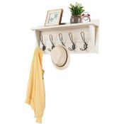 Wall-Mounted Coat Hooks with Shelf for Entryway - ER53