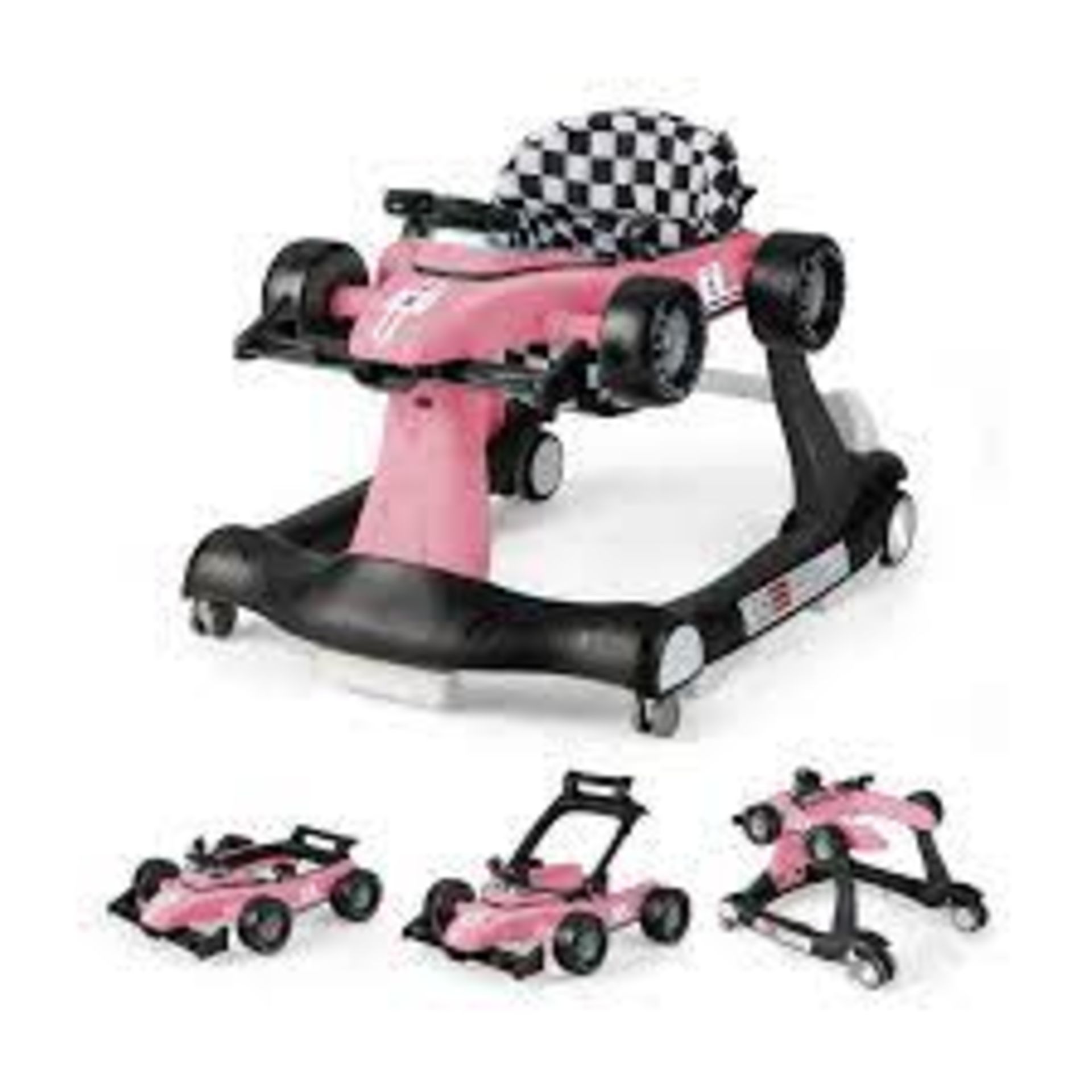 4-in-1 Baby Push Walker with Adjustable Height and Speed-Light Pink - ER54