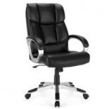 Height Adjustable Leather Office Chair with Rocking Backrest - ER54
