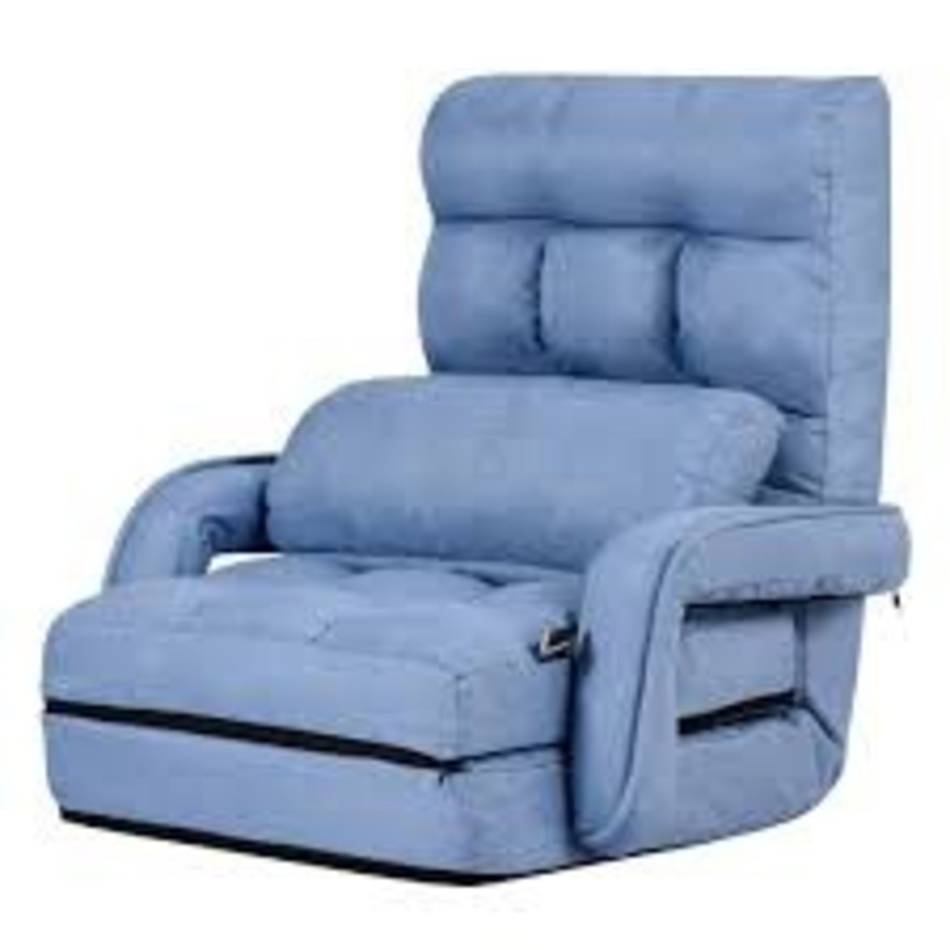 Adjustable Folding Floor Lazy Chair with Pillow-Blue - ER54