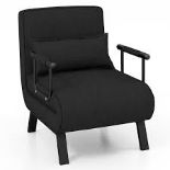 Convertible Sofa Bed 4-in-1 with 6-Position Adjustable Backrest-Black - ER54