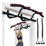 Doorway Pull up Bar Strength Training with Power Ropes and Foam Padded Handles -ER54